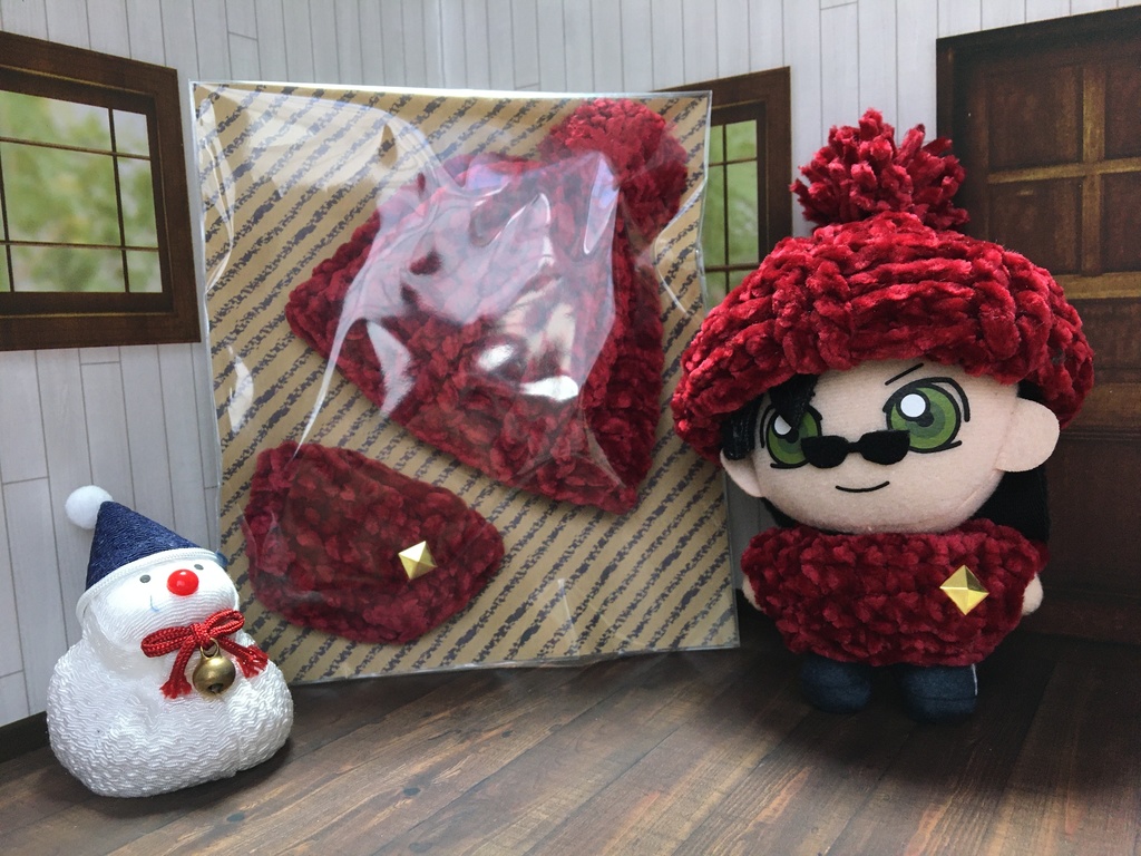 10cmぬい用 ポンポン帽子&セーター