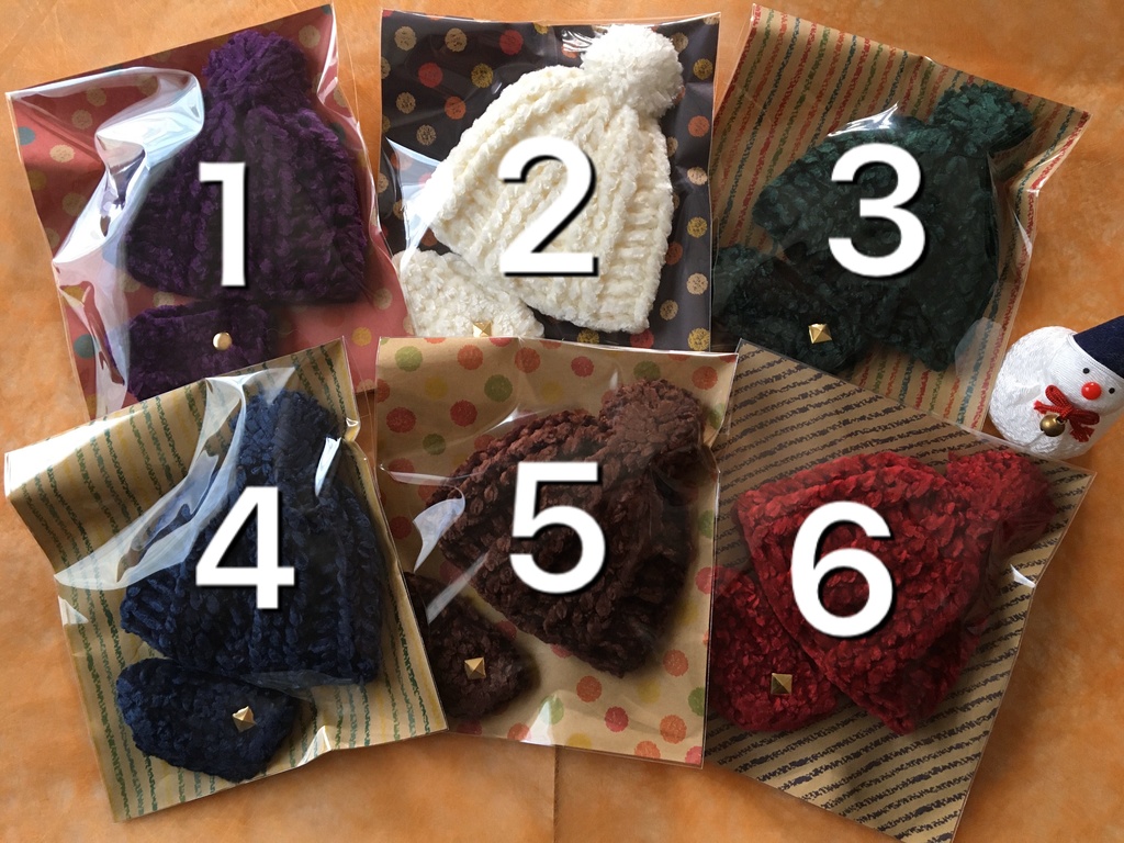 10cmぬい用 ポンポン帽子&セーター