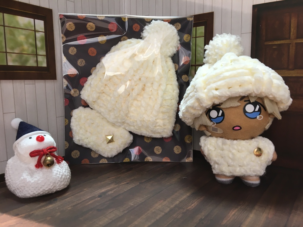 10cmぬい用 ポンポン帽子＆セーター