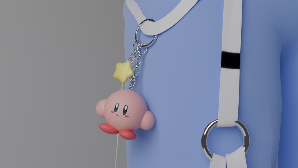 *ੈ✩‧˚ Kirby Keychain w/star, カービィキーホルダー