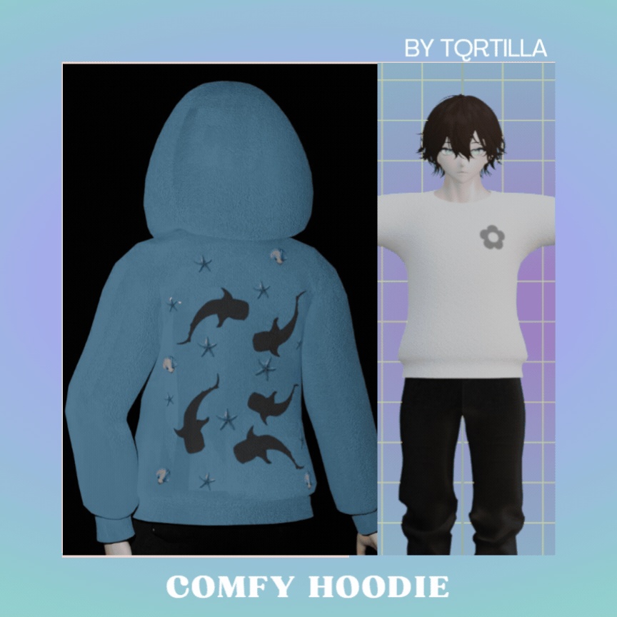 Comfy Hoodie/Sweater パーカー | beach, shark, and pikmin textures!