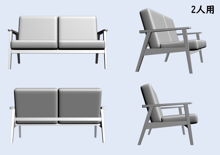 ソファセット 3D 【clip studio用】