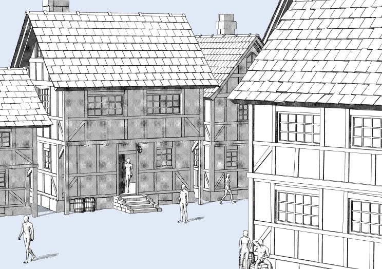 西洋風の一軒家【clip studio用】