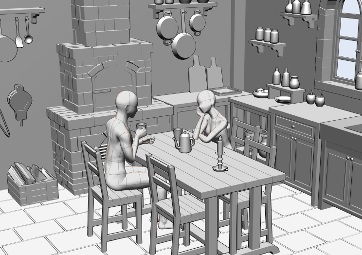 ファンタジー風キッチン【clip studio用】