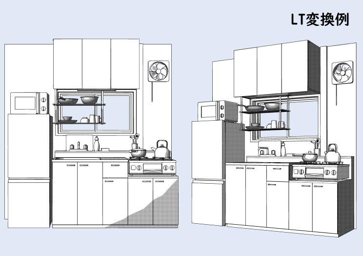 レトロな台所【clip studio用】