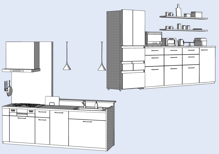 お洒落なキッチン【clip studio用】