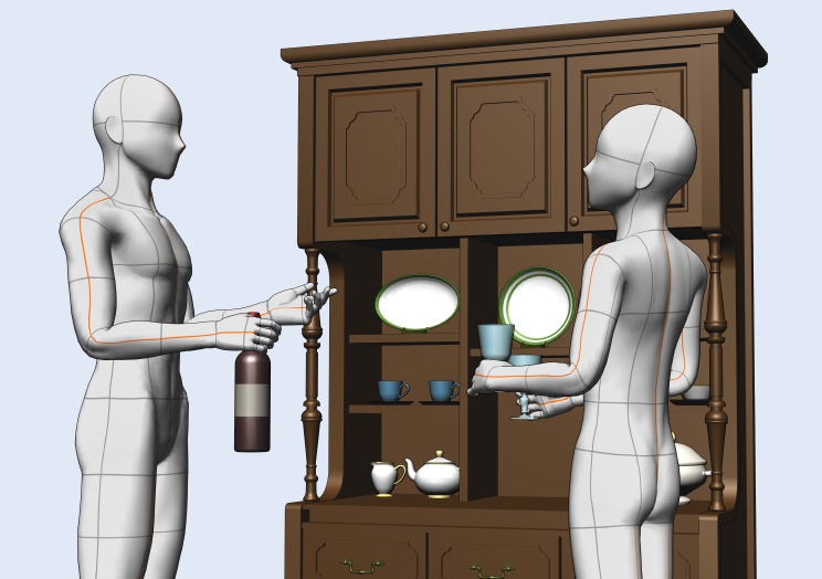 洋風の食器棚【clip studio用】