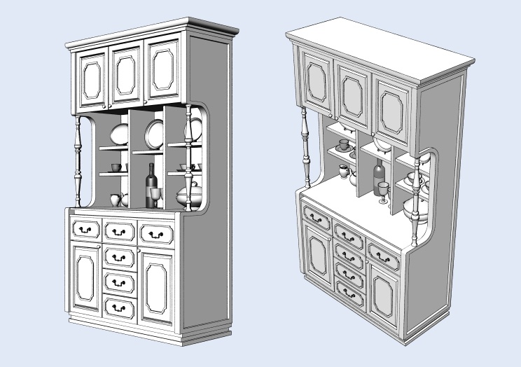 洋風の食器棚【clip studio用】