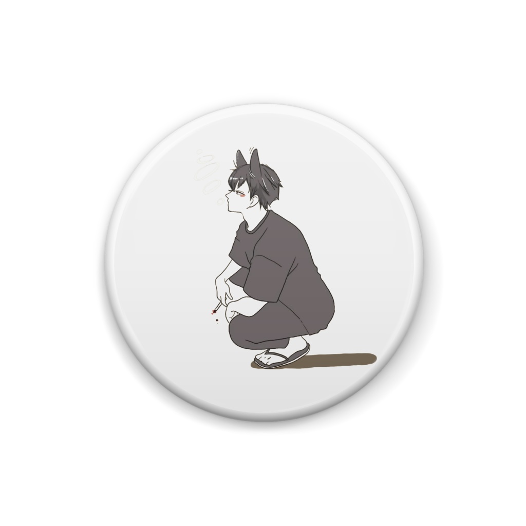 KELLY　SMOKING　缶バッチ白