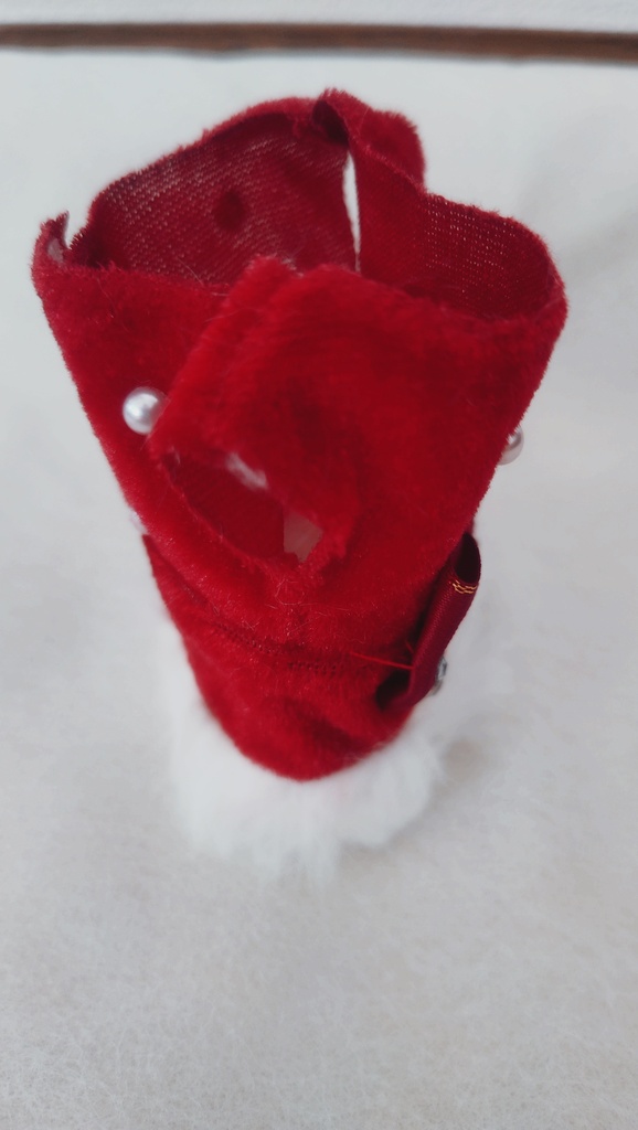 【新作】15~17センチぬい服 ふわふわファー サンタ風🎅ぬいケープ