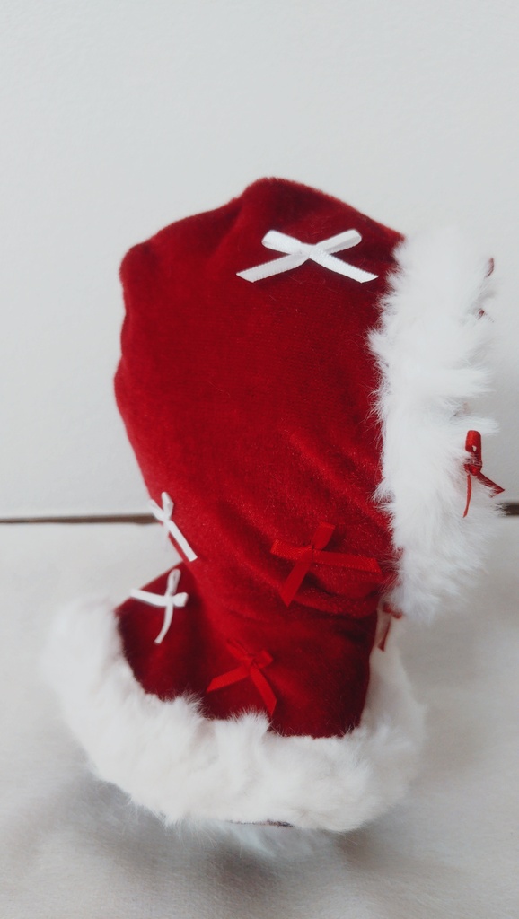 【新作】15~17センチぬい服 ふわふわファー サンタ風🎅ぬいケープ