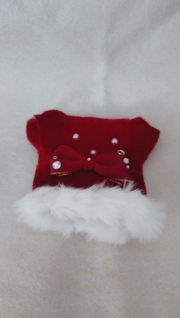 【新作】15~17センチぬい服 ふわふわファー サンタ風🎅ぬいケープ