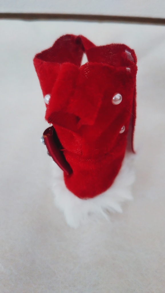 【新作】15~17センチぬい服 ふわふわファー サンタ風🎅ぬいケープ