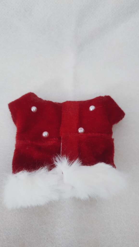 【新作】15~17センチぬい服 ふわふわファー サンタ風🎅ぬいケープ