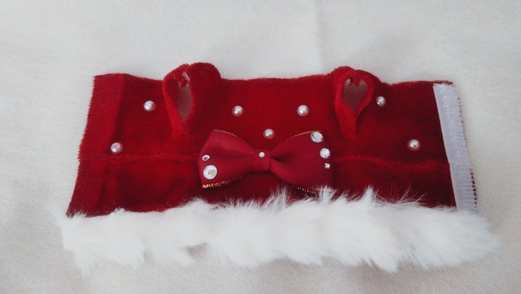 【新作】15~17センチぬい服 ふわふわファー サンタ風🎅ぬいケープ