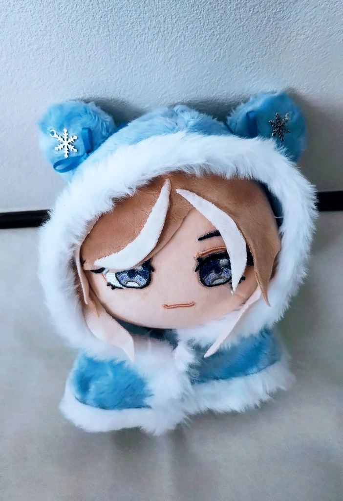 15~17センチぬいぐるみ用 雪の結晶付き 冬のアニマルポンチョ