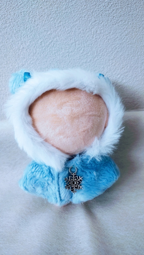 【新作】10~12センチぬい服用 雪の結晶付き 冬のアニマルポンチョ