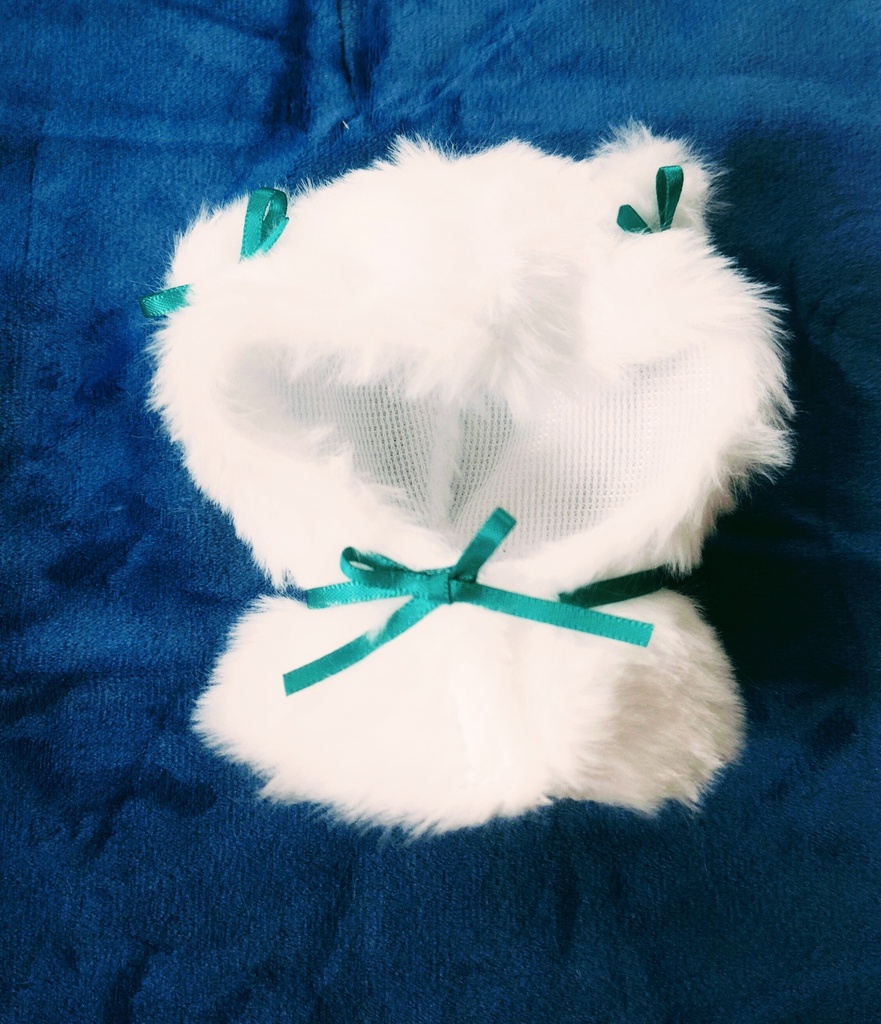 【新作】10~12センチぬい服用 白のもこもこアニマルポンチョ カラー展開あり