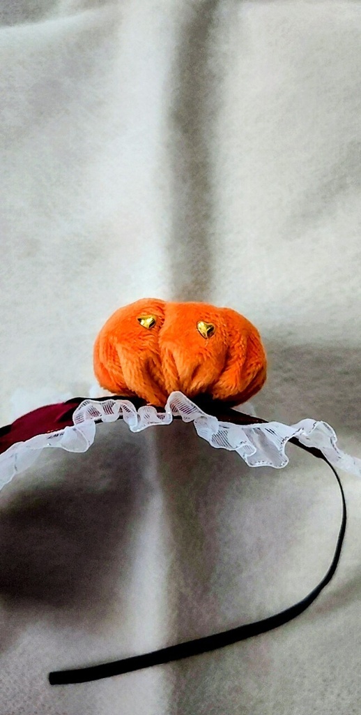 10cm〜用ヘッドドレス ハロウィン かぼちゃ🎃付きヘッドドレス 調整可能