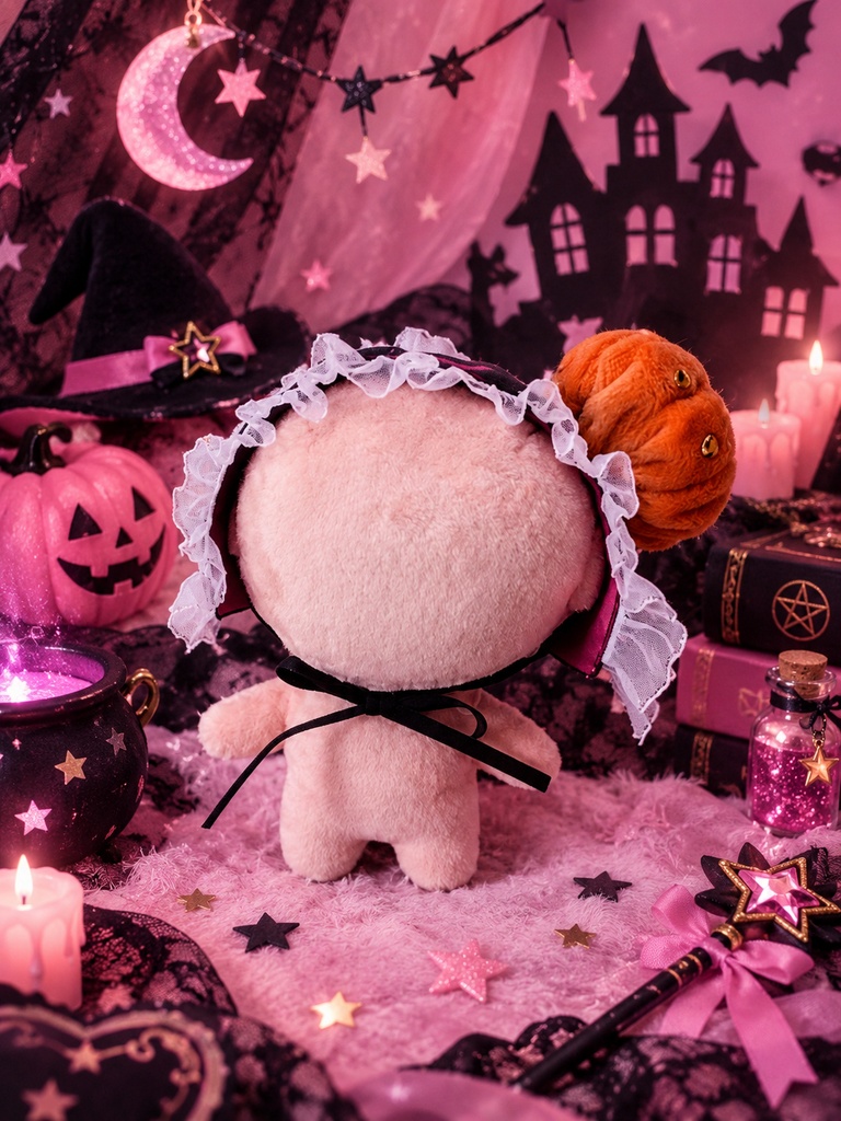 10cm〜用ヘッドドレス　ハロウィン かぼちゃ🎃付きヘッドドレス 調整可能