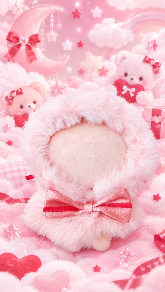 10センチ〜12センチぬい服 ゆめかわ 猫耳ケープ💗