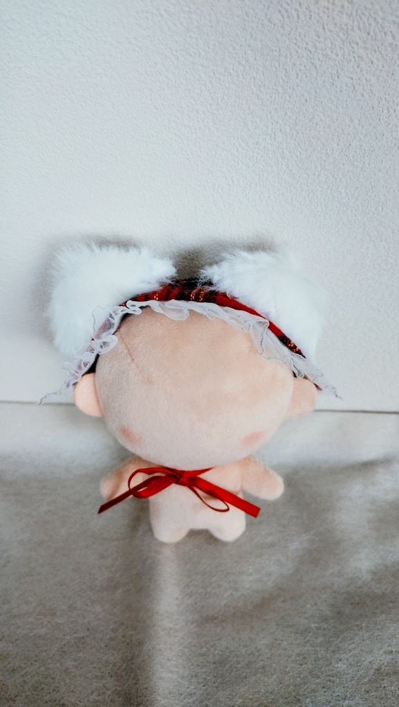 【先取りクリスマス⁉🎄】10センチ〜12センチぬい服 チェック柄ケープ&スカートandヘッドドレス🩷