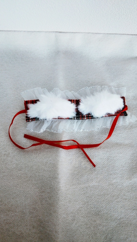 【先取りクリスマス⁉🎄】10センチ〜12センチぬい服 チェック柄ケープ&スカートandヘッドドレス🩷