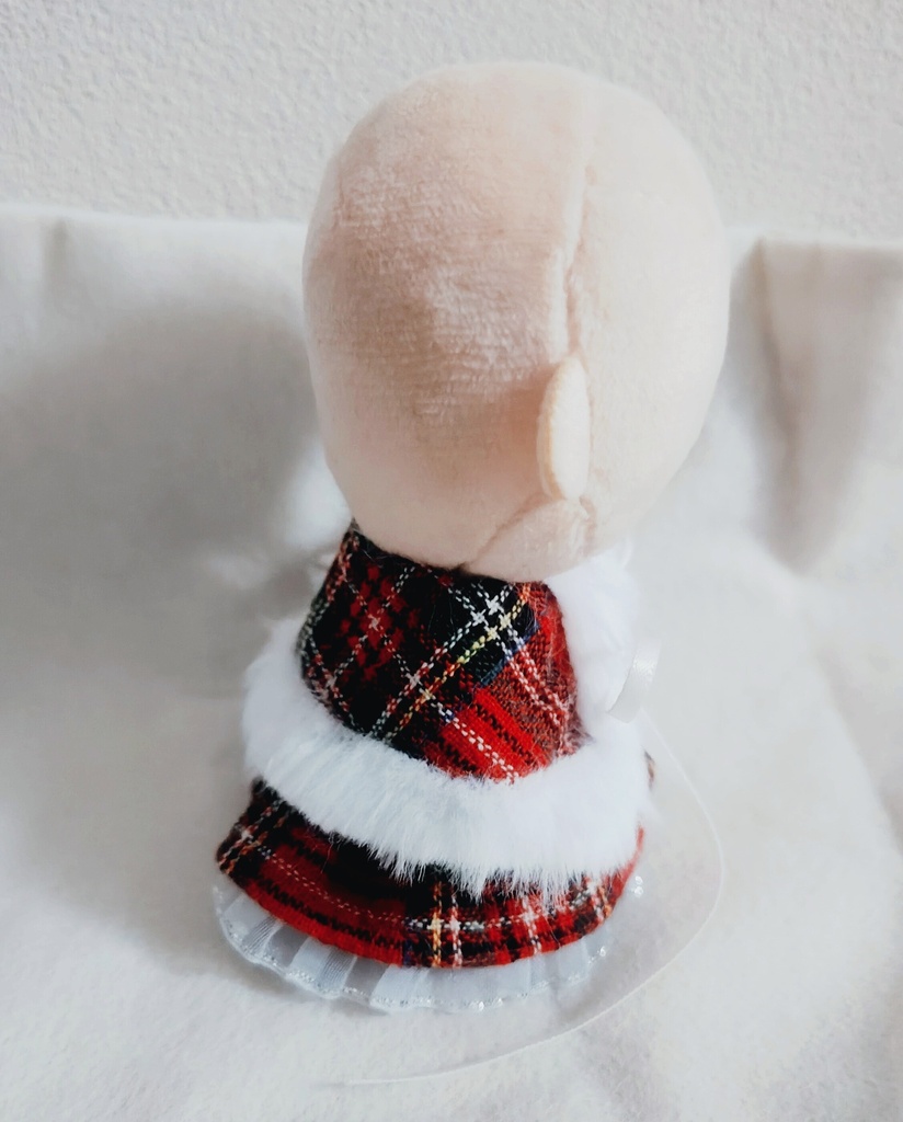 【先取りクリスマス⁉🎄】10センチ〜12センチぬい服 チェック柄ケープ&スカートandヘッドドレス🩷