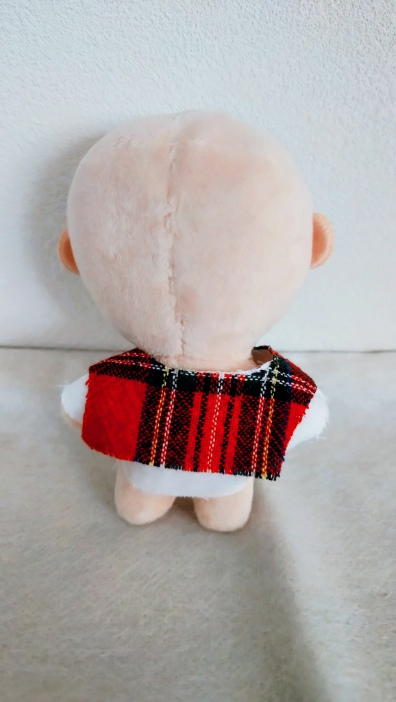 【先取りクリスマス⁉🎄】10センチ〜12センチぬい服 チェック柄ケープ&スカートandヘッドドレス🩷