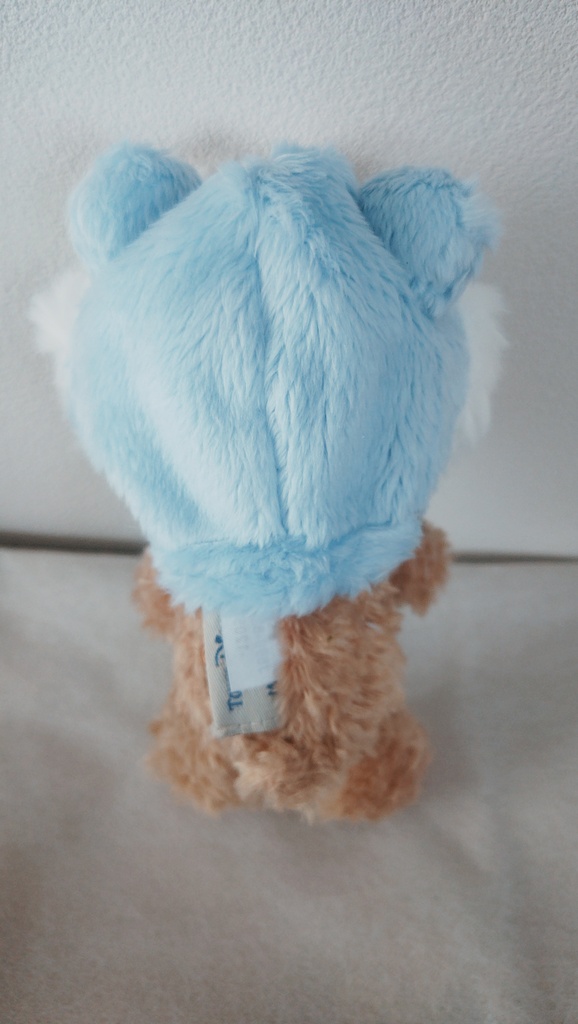 10cm〜14cmぬい服 クマフードもこもこ帽子🩵ブルー