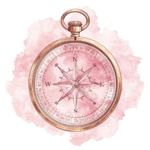 ピンクアンティーク水彩・旅行クリップアート12セット ❘ PNG背景透過