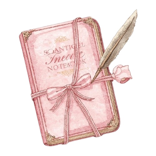 ピンクアンティーク水彩・旅行クリップアート12セット ❘ PNG背景透過