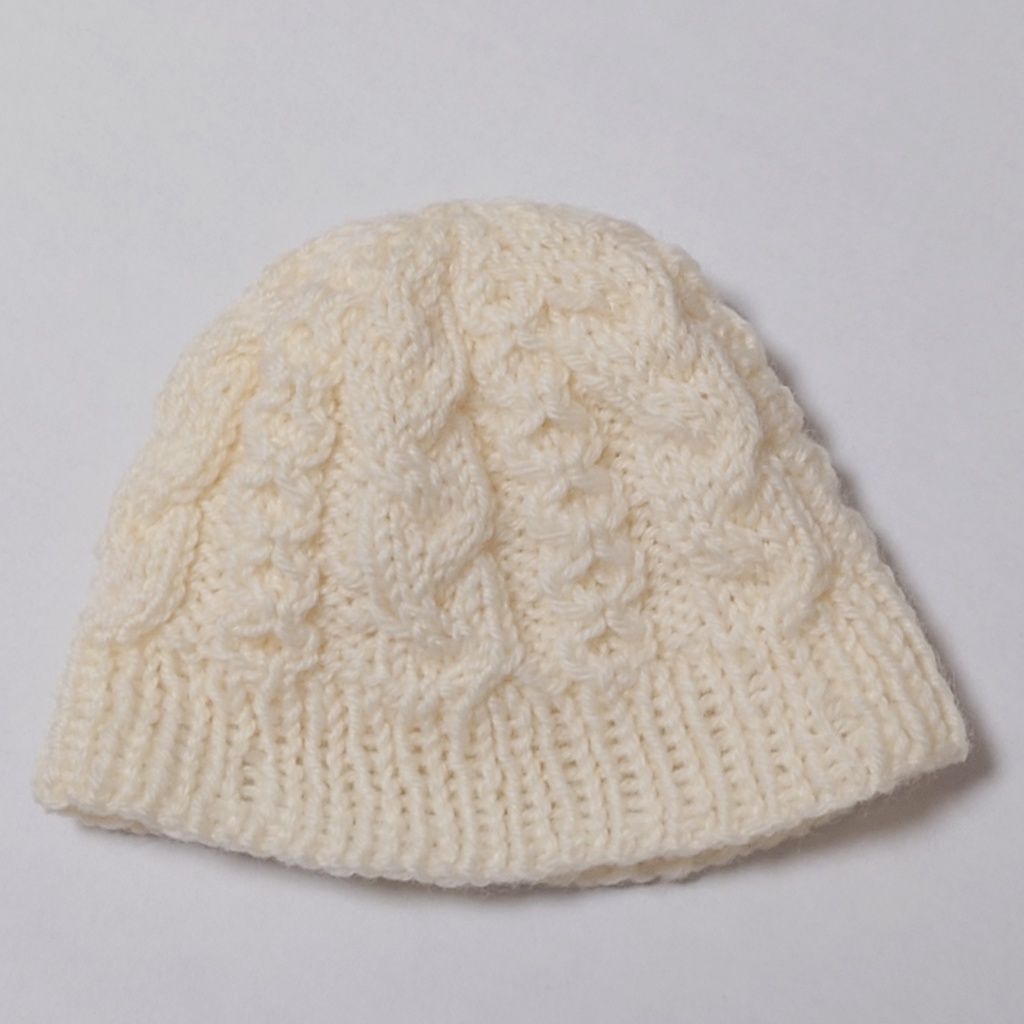 アラン模様のニット帽