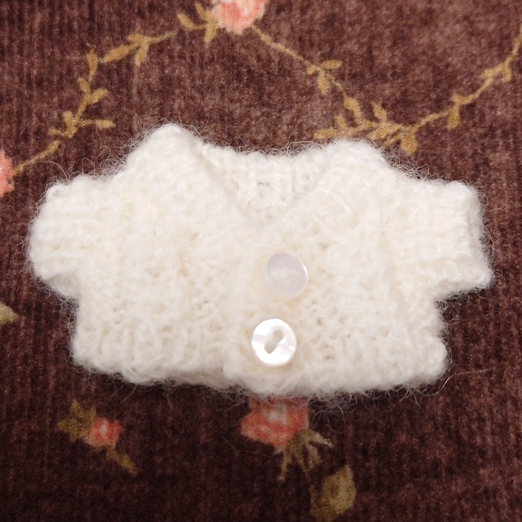 アラン模様のカーディガン(より小さめ)