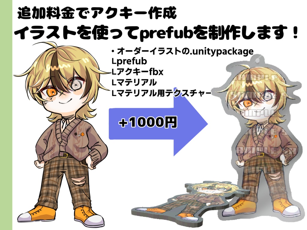 【オーダーメイド】アバターのアクリルキーホルダーイラスト【VRChat想定】