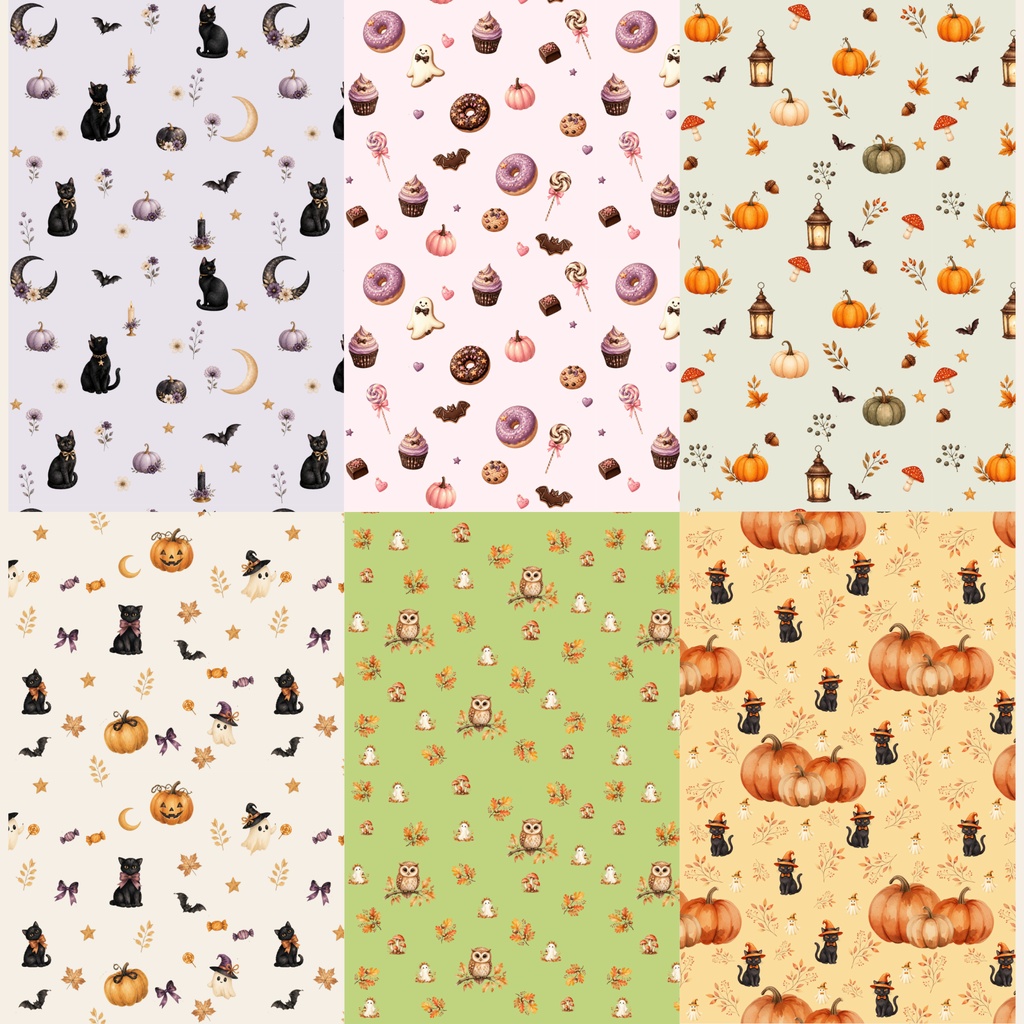 Halloween Seamless Patterns|6 Designs Collection