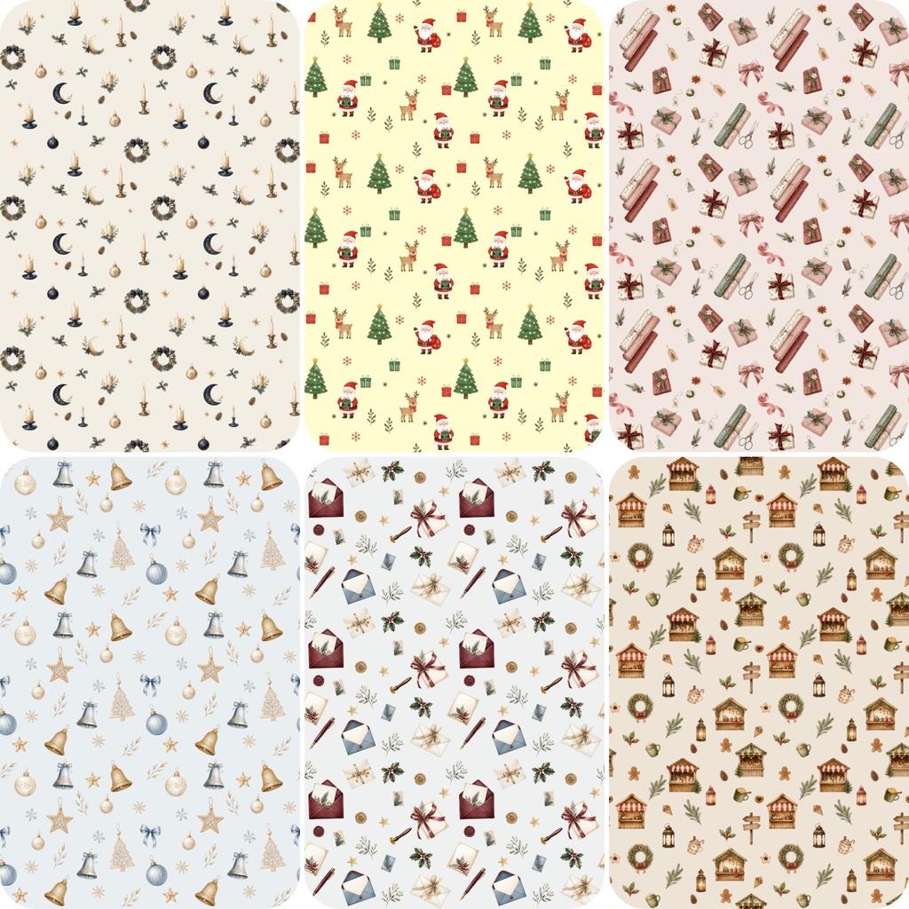 Christmas Seamless Patterns Vol.3(クリスマス シームレスパターン Vol.3)|6 Designs Collection