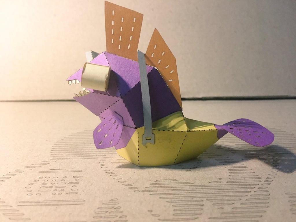 サーモンランのシャケのペーパークラフト