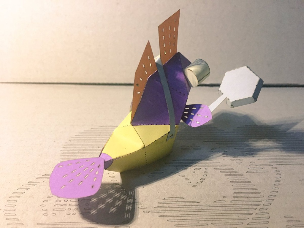 サーモンランのシャケのペーパークラフト