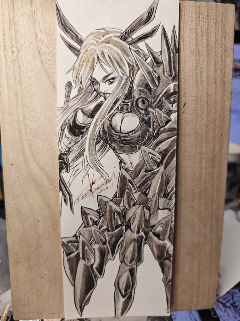 一発描きMagiK シュミンケランダムグレー2026とクロマシャインイエロー着彩