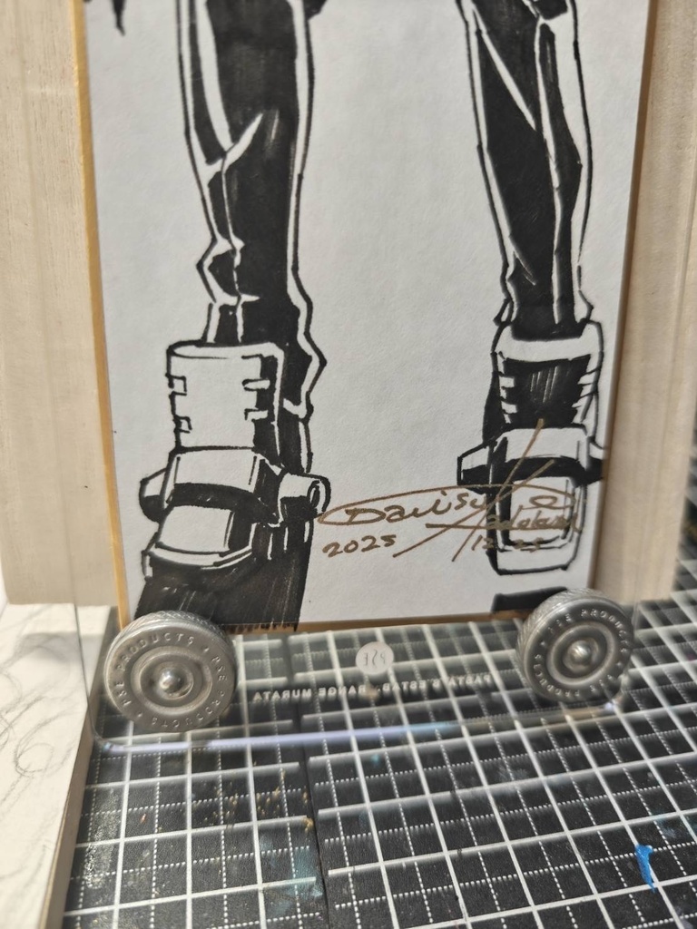 学ラン乙女 2025年の12月の個展で描いた短冊 75mm×365mmサイズ