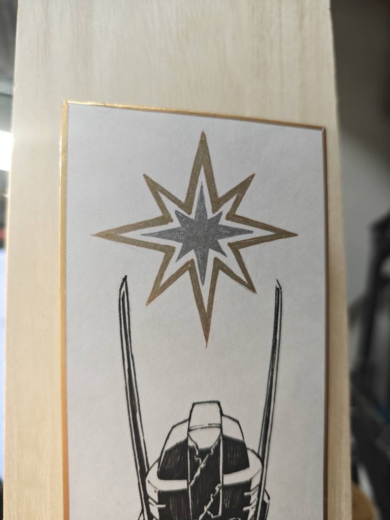 学ラン乙女 2025年の12月の個展で描いた短冊 75mm×365mmサイズ