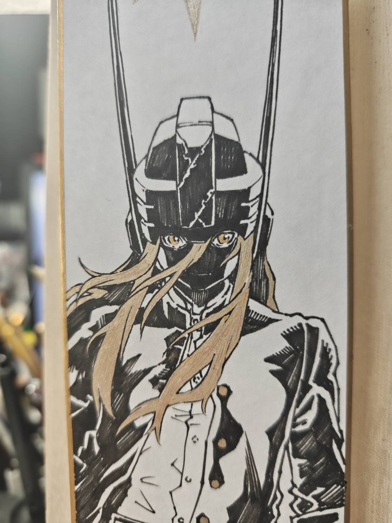 学ラン乙女 2025年の12月の個展で描いた短冊 75mm×365mmサイズ