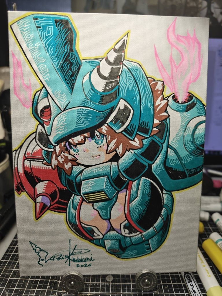 緑鎧赤肩の鎧乙女