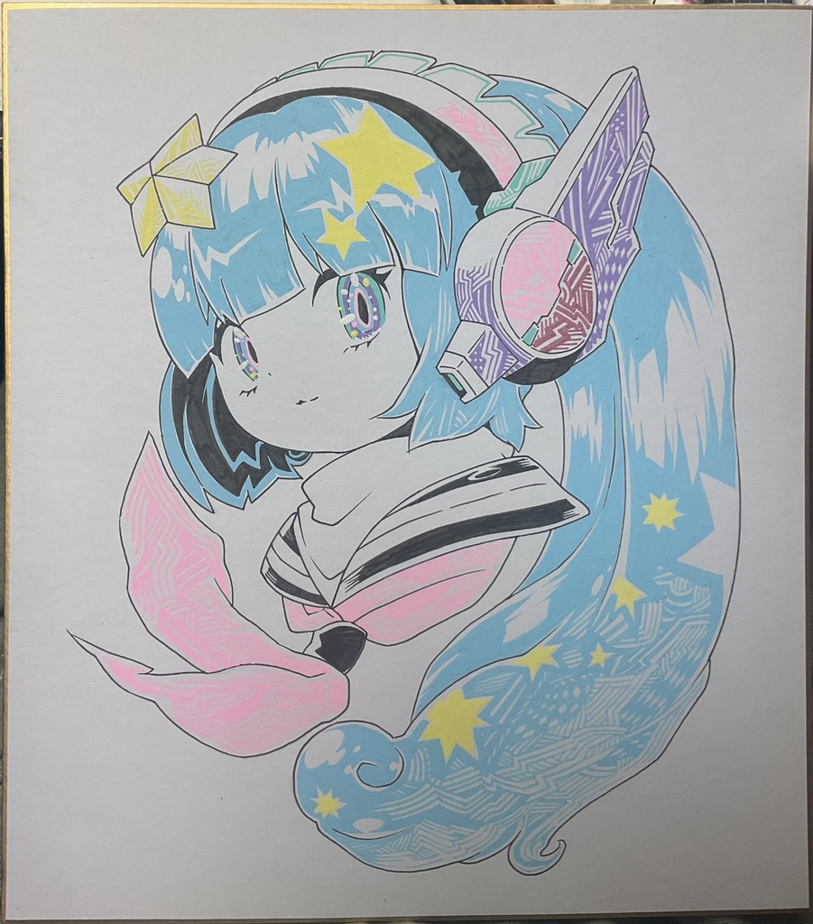  【ギャラリー21販売予定だった展】【限定枚数受注生産】青い髪の可愛い子