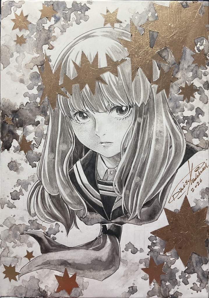 【ギャラリー21で販売予定だった展】星の冠　セーラ服のあの子