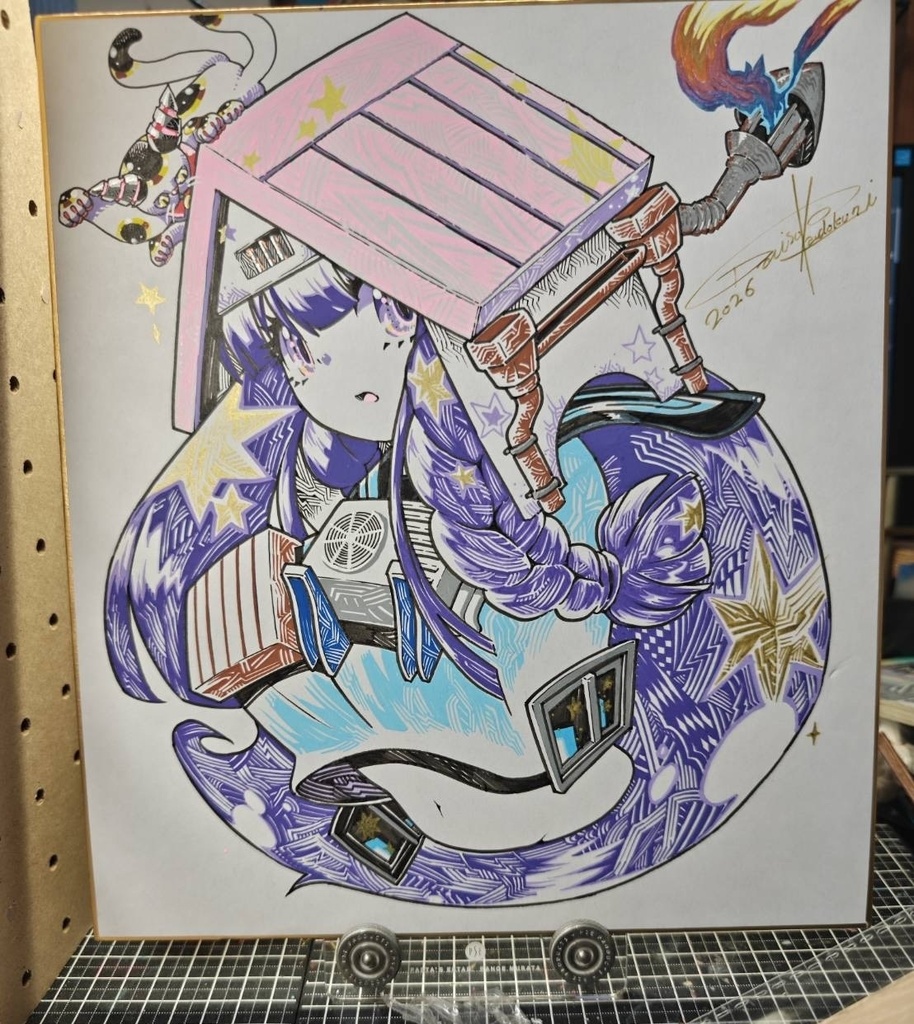 【ギャラリー21で販売予定だった展】家の子OPEN型withバーニング&ドリル招き猫