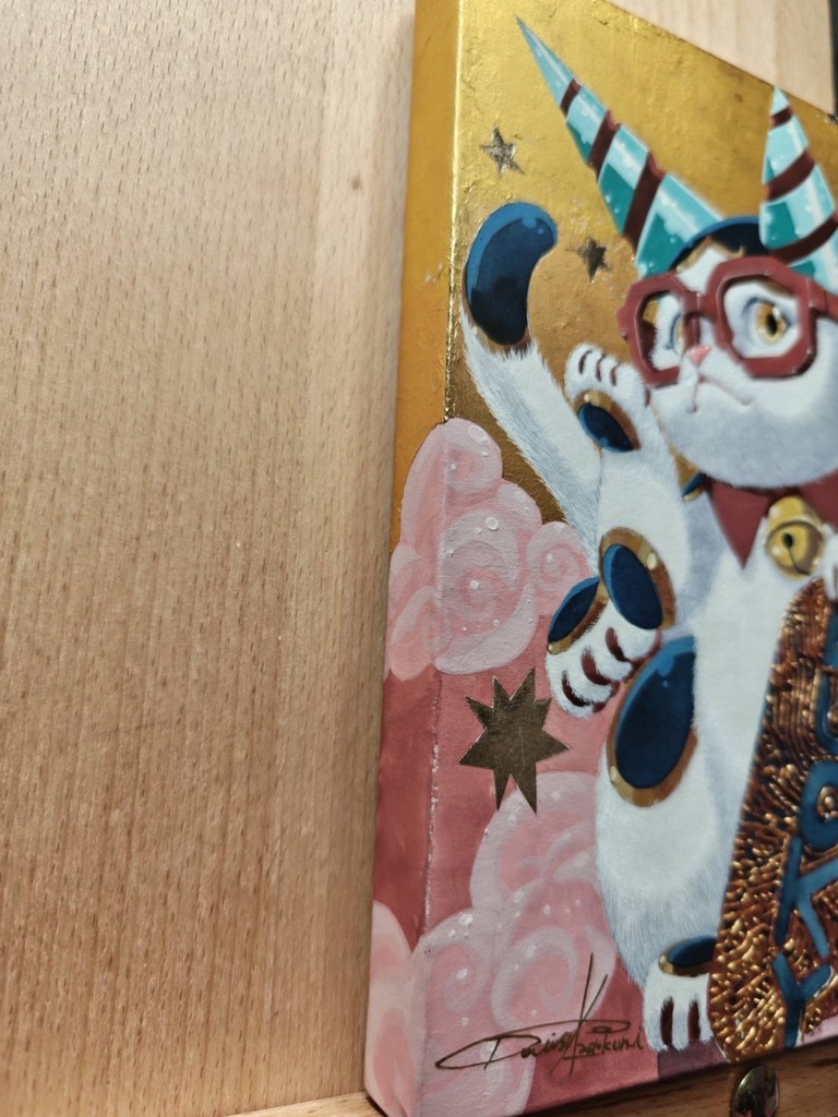 ドリルメガネ招き猫