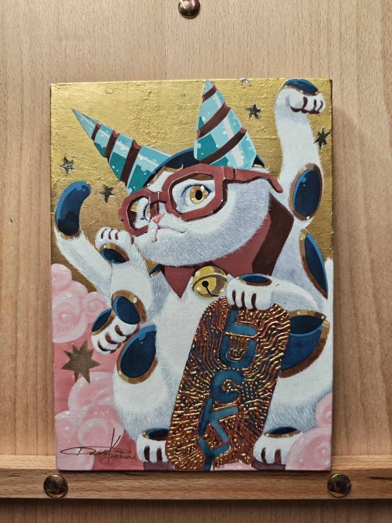 ドリルメガネ招き猫