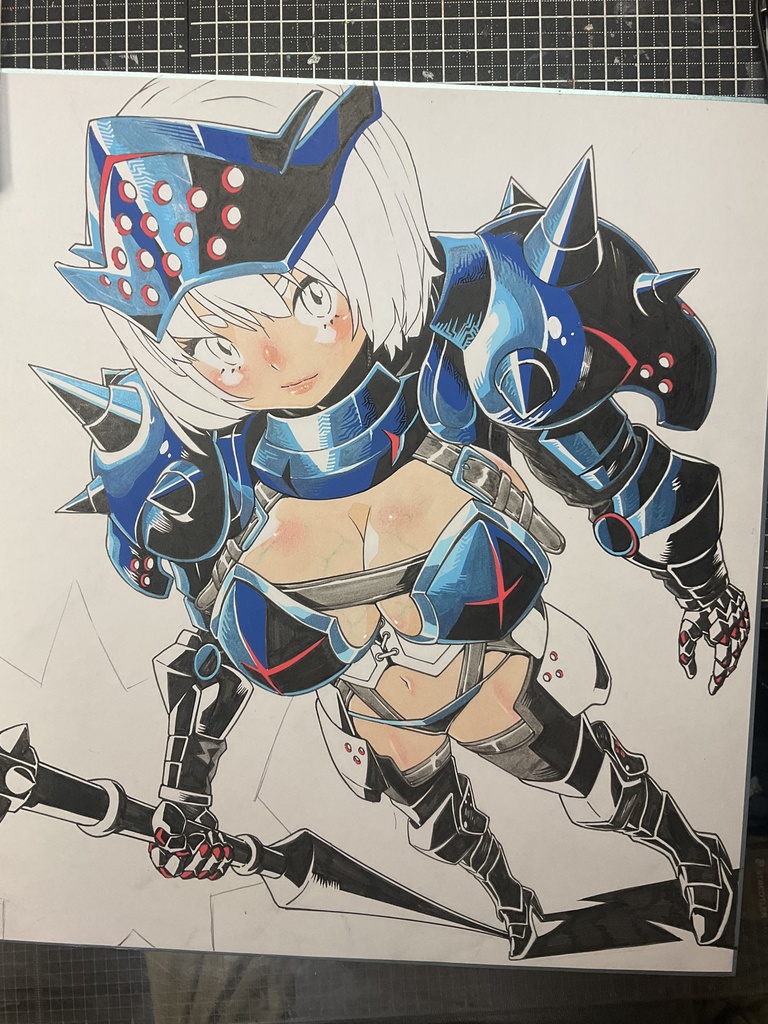 色紙　R18用オリジナルキャラクター鎧着用時